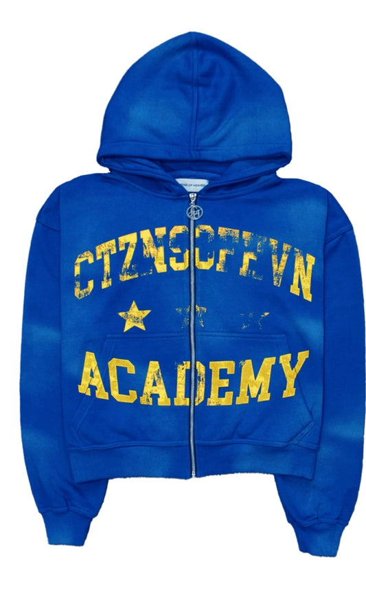 Academy Sun Faded Zip-Up Hoodie (Royal Blue)