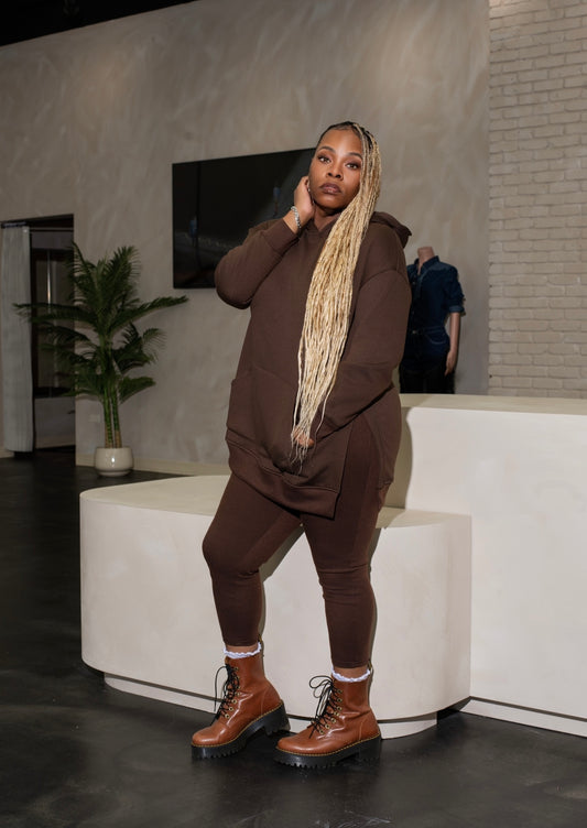 Hoodie And Ribbed Leggings (SMALL-2XL)