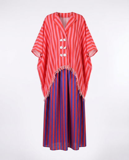 Vibrant Striped Boho Maxi Dress