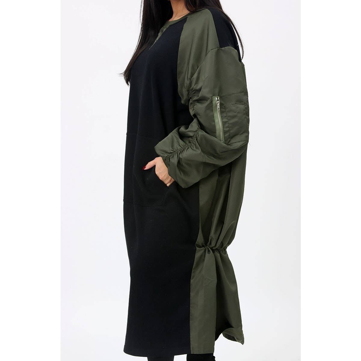 CASUAL OLIVE OVERSIZED DRESS