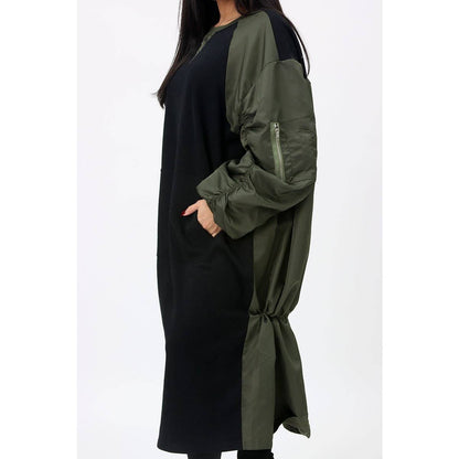 CASUAL OLIVE OVERSIZED DRESS