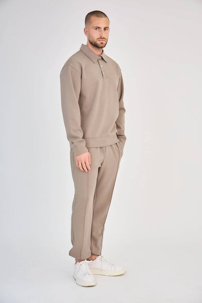 Chic Taupe Polo Set